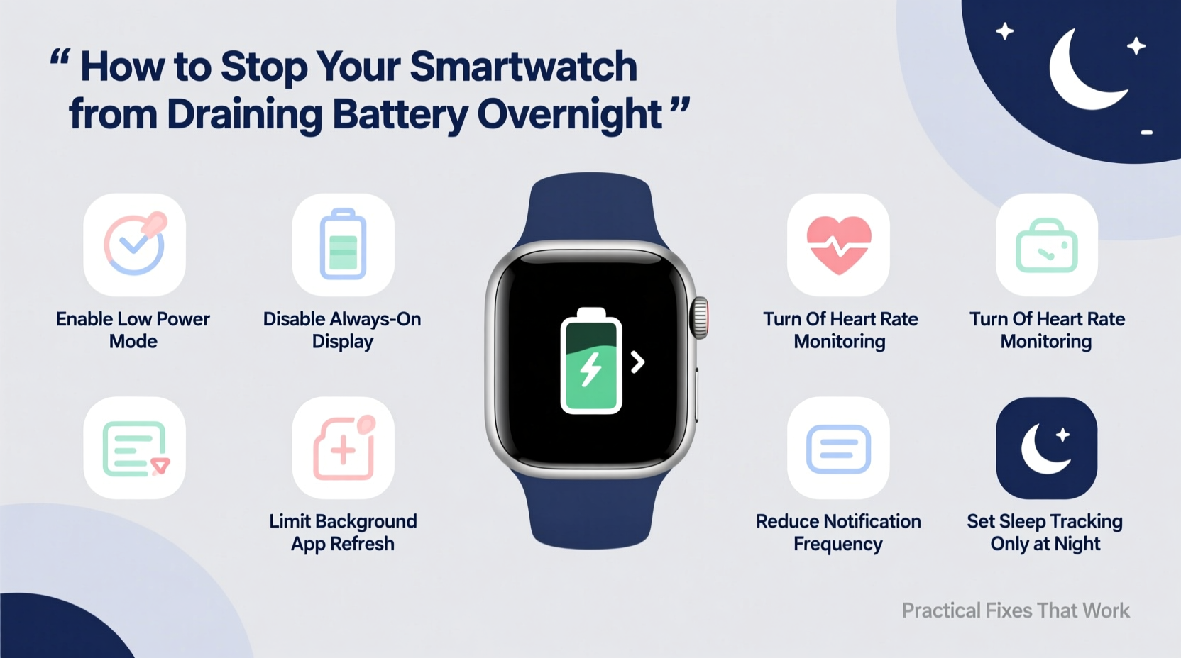 how to stop your smartwatch from draining battery overnight practical fixes that work