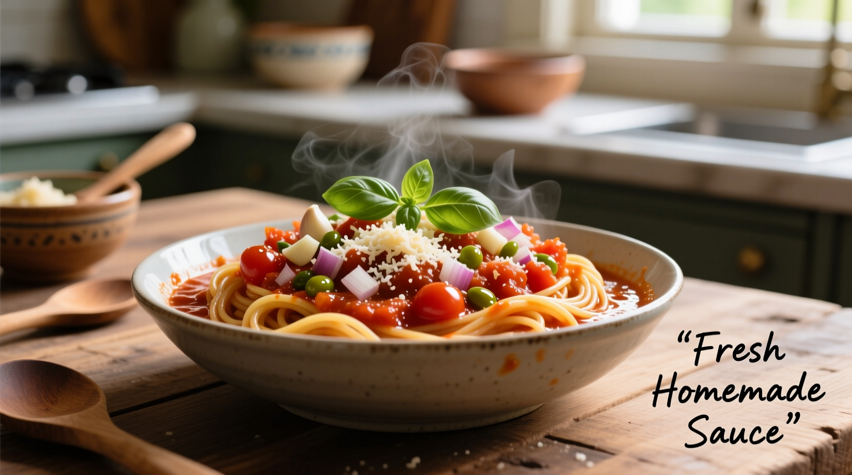Fresh spaghetti sauce ingredients in bowl
