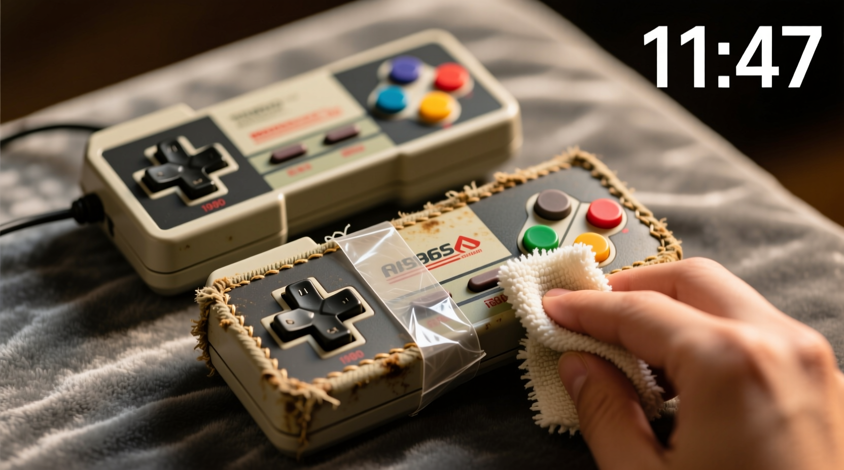 how to clean a retro gaming controller sleeve without fraying