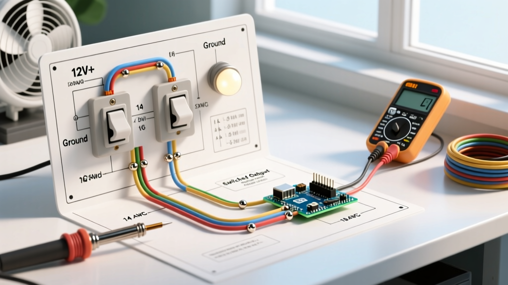 12V RV Wiring Diagram for Double Switch for Fan and Light