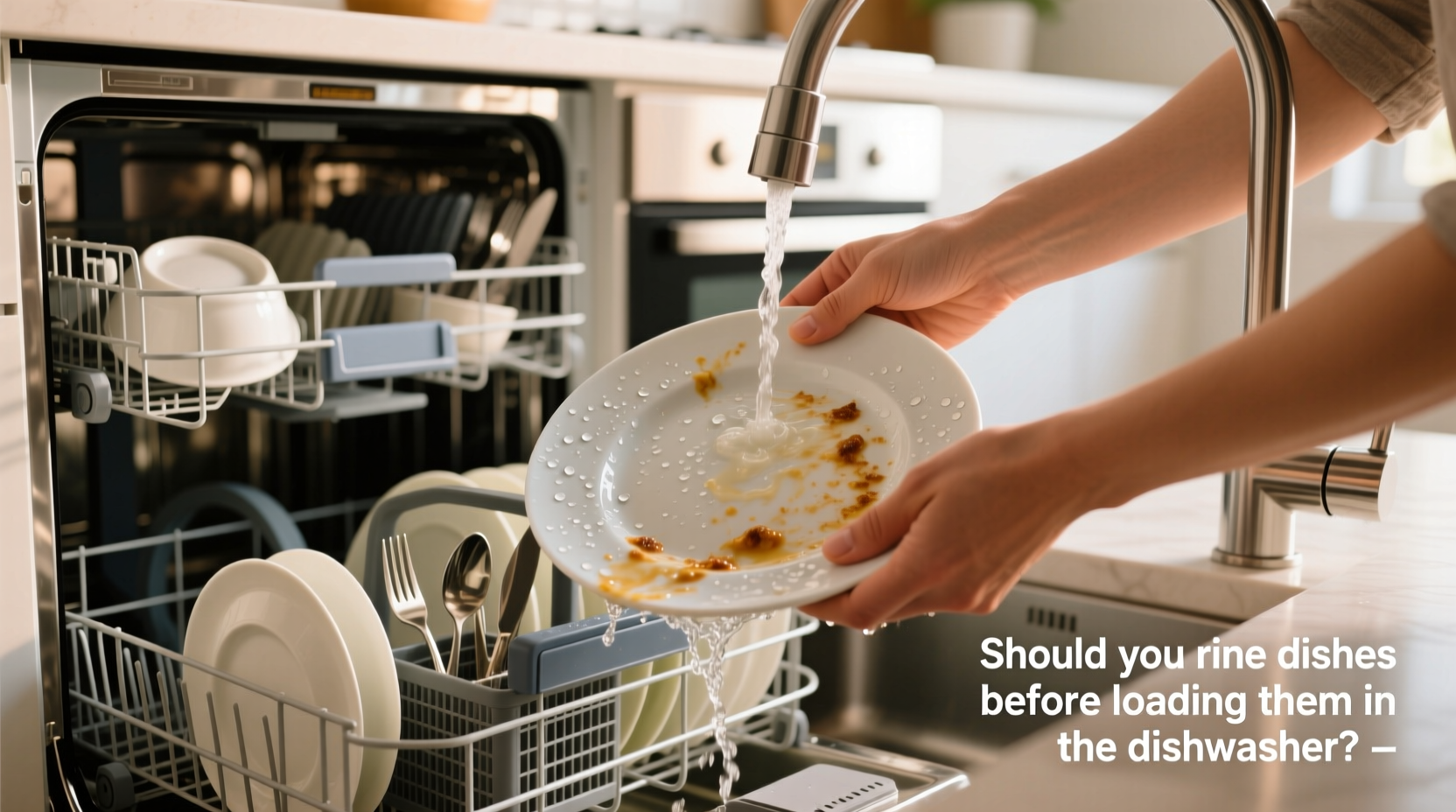 should you rinse dishes before loading them in the dishwasher