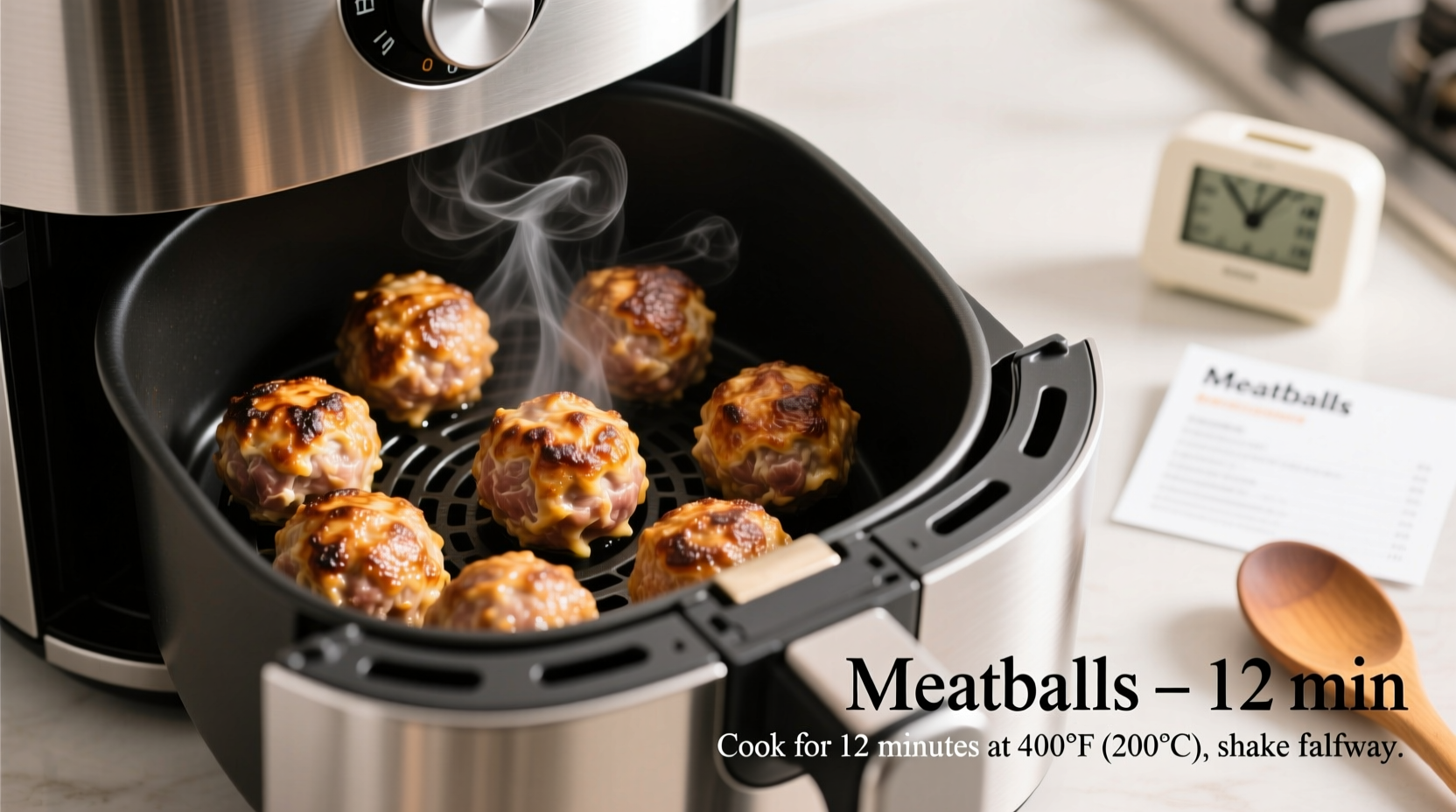 how long to cook raw meatballs in air fryer
