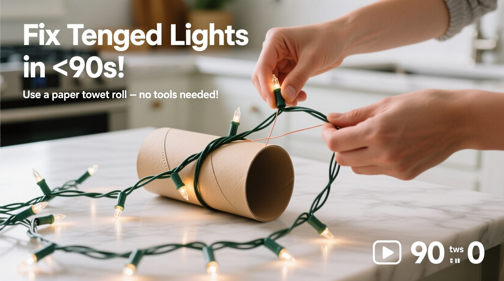 how to fix tangled fairy lights in under 90 seconds using the paper towel roll method