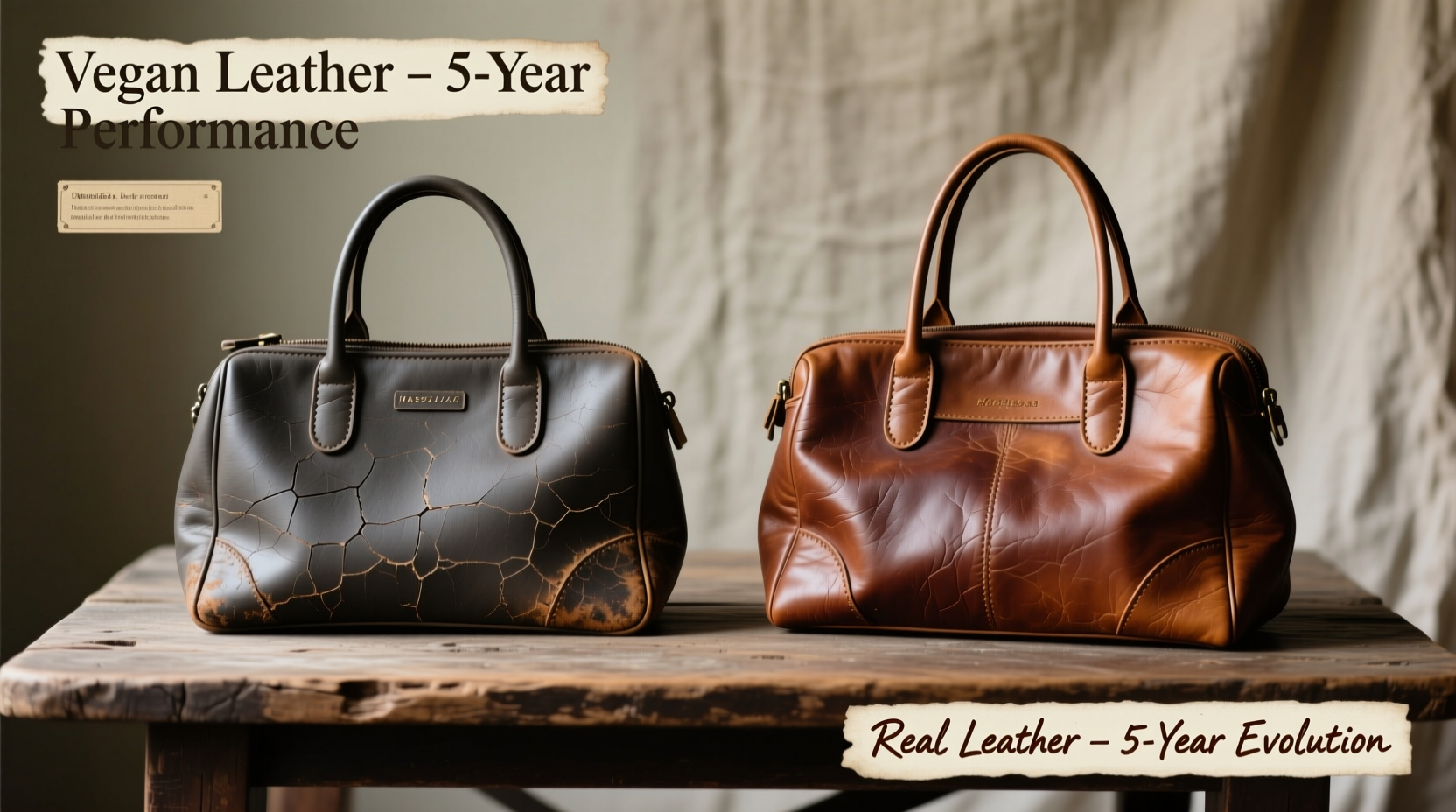 vegan leather bag vs real leather which holds up better over five years of use
