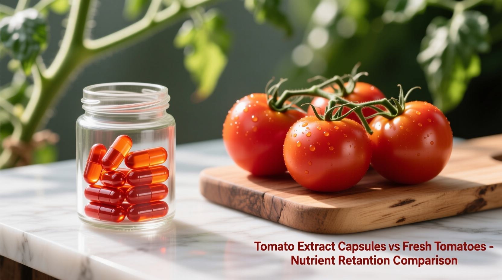 Tomato extract capsules and fresh tomatoes comparison