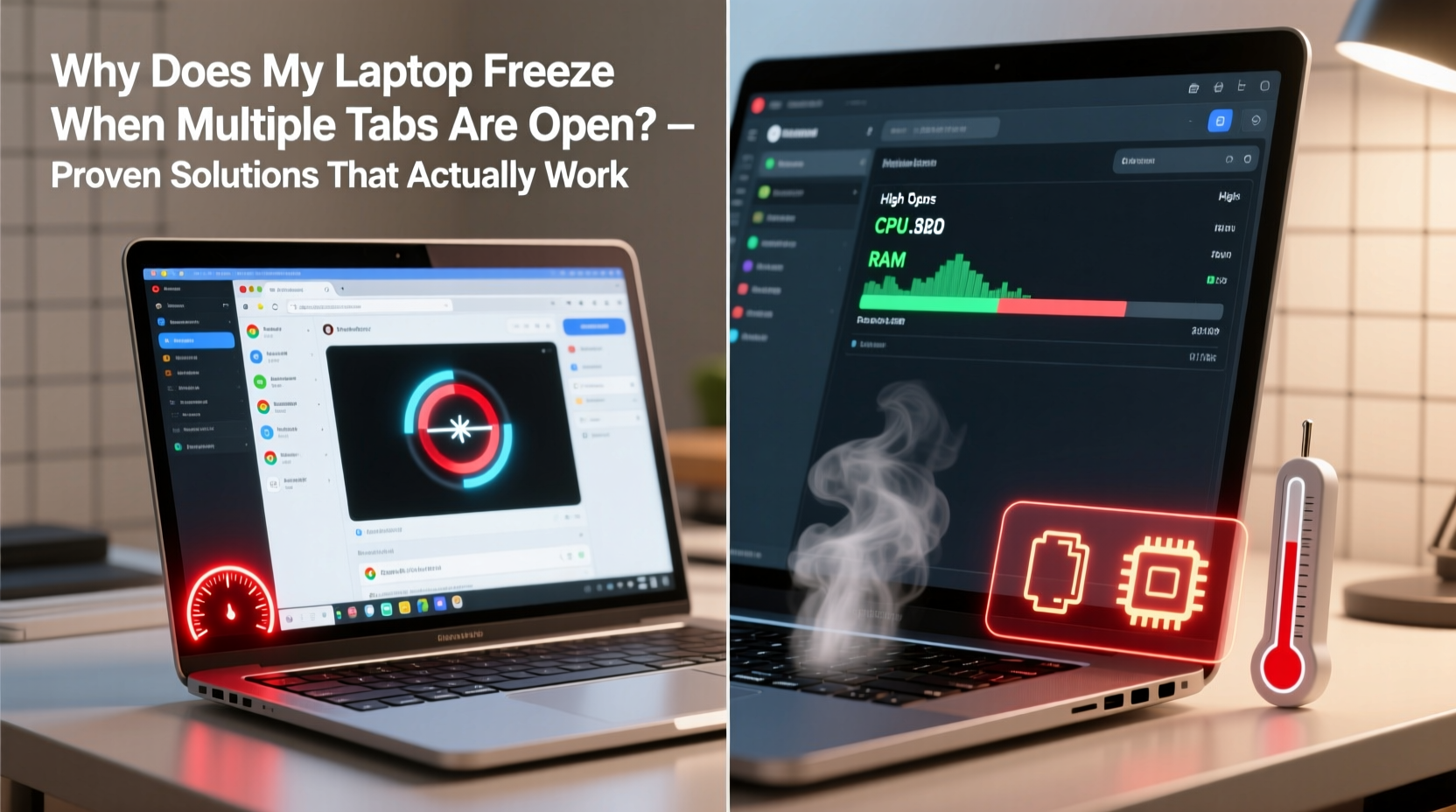 why does my laptop freeze when multiple tabs open solutions that work