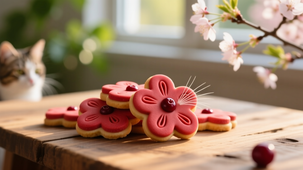These Flower-Shaped Cranberry Cookies for Cats Are Perfect for Spring