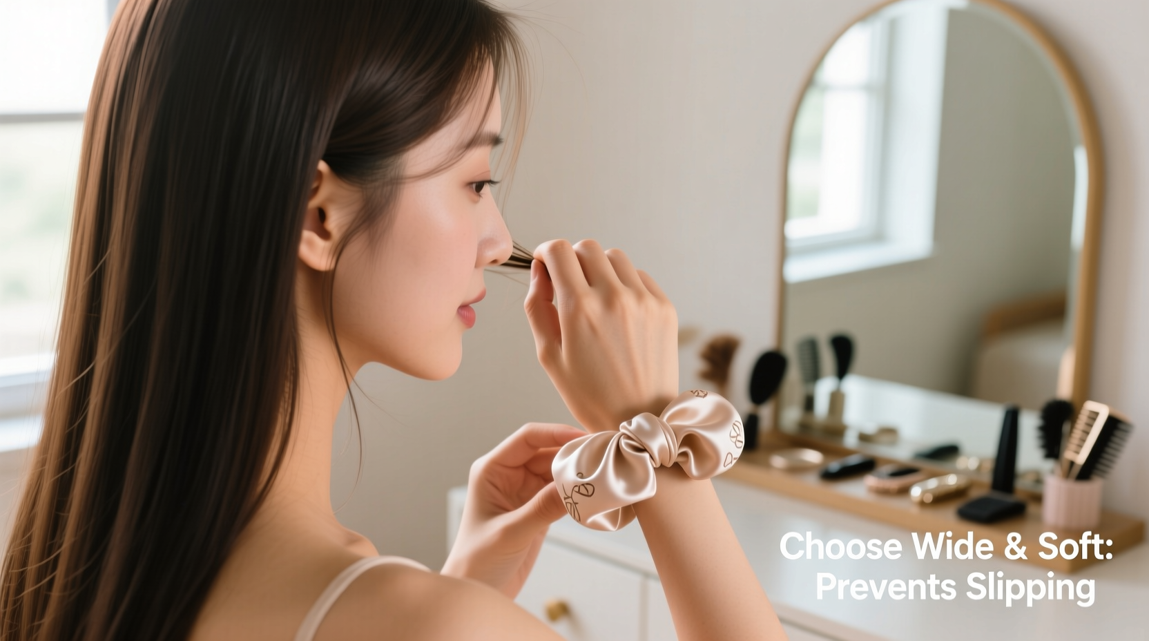 how to choose the right size scrunchie for thin hair without slipping off