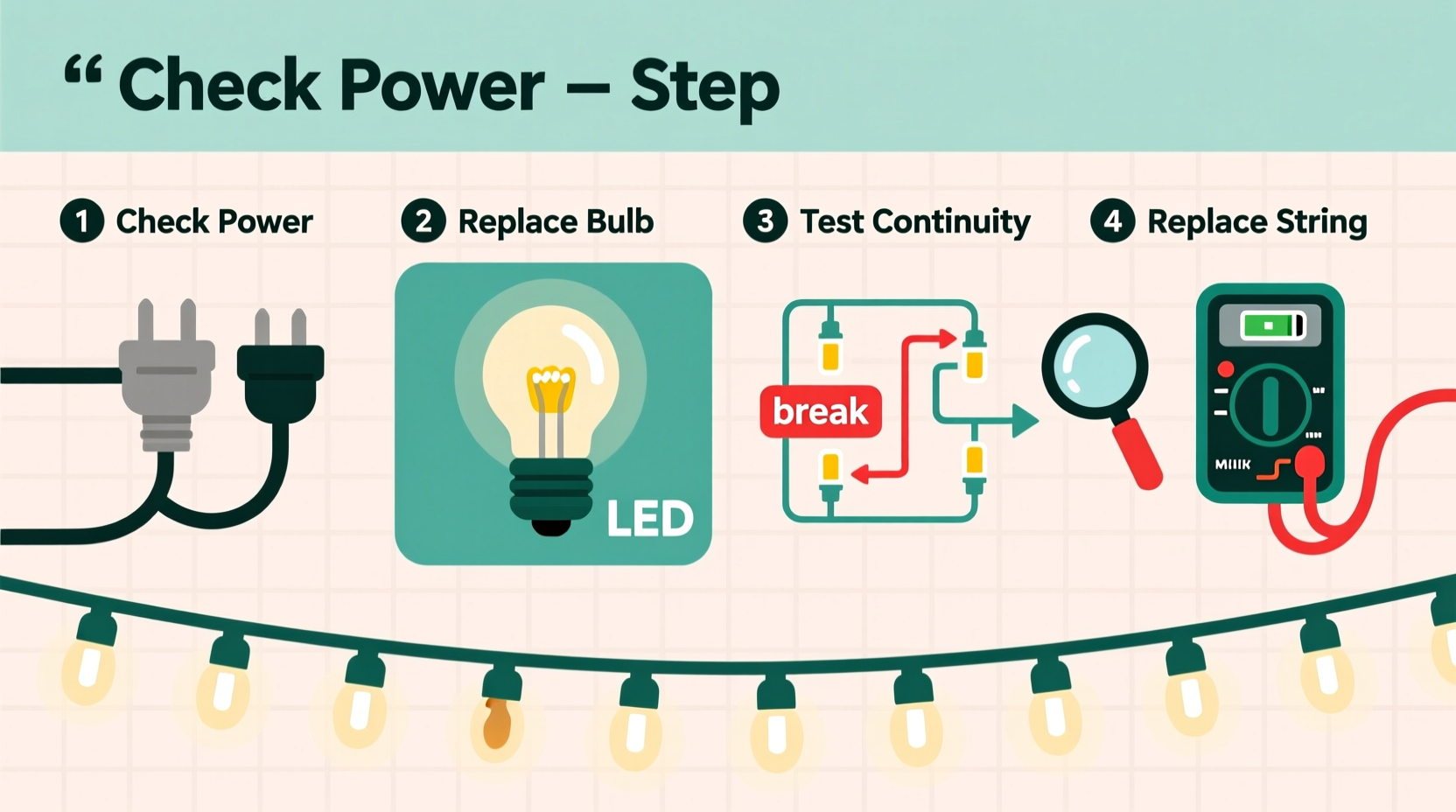 how to troubleshoot blinking patterns in led christmas light strings