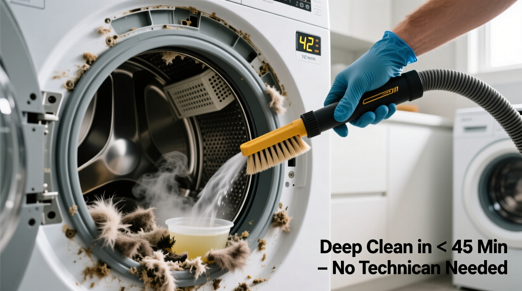 how to deep clean a pet hair clogged washing machine drum