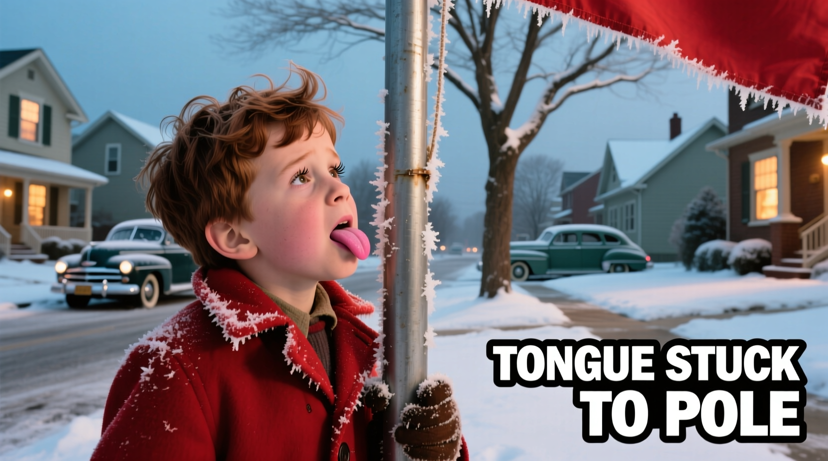 a christmas story tongue stuck to pole