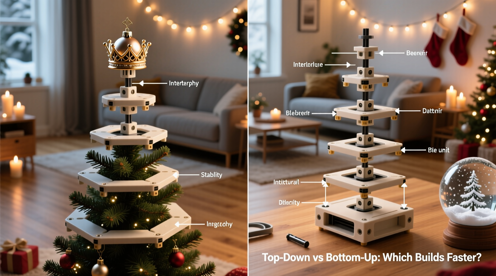 is it better to assemble a modular christmas tree from the top down or bottom up