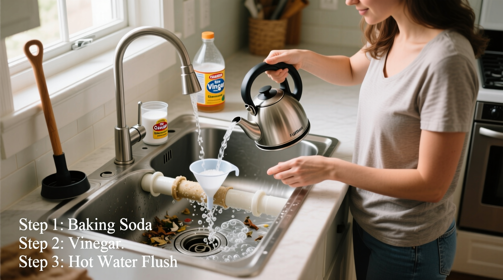 How To Unclog A Slow Draining Sink Using Household Items Only