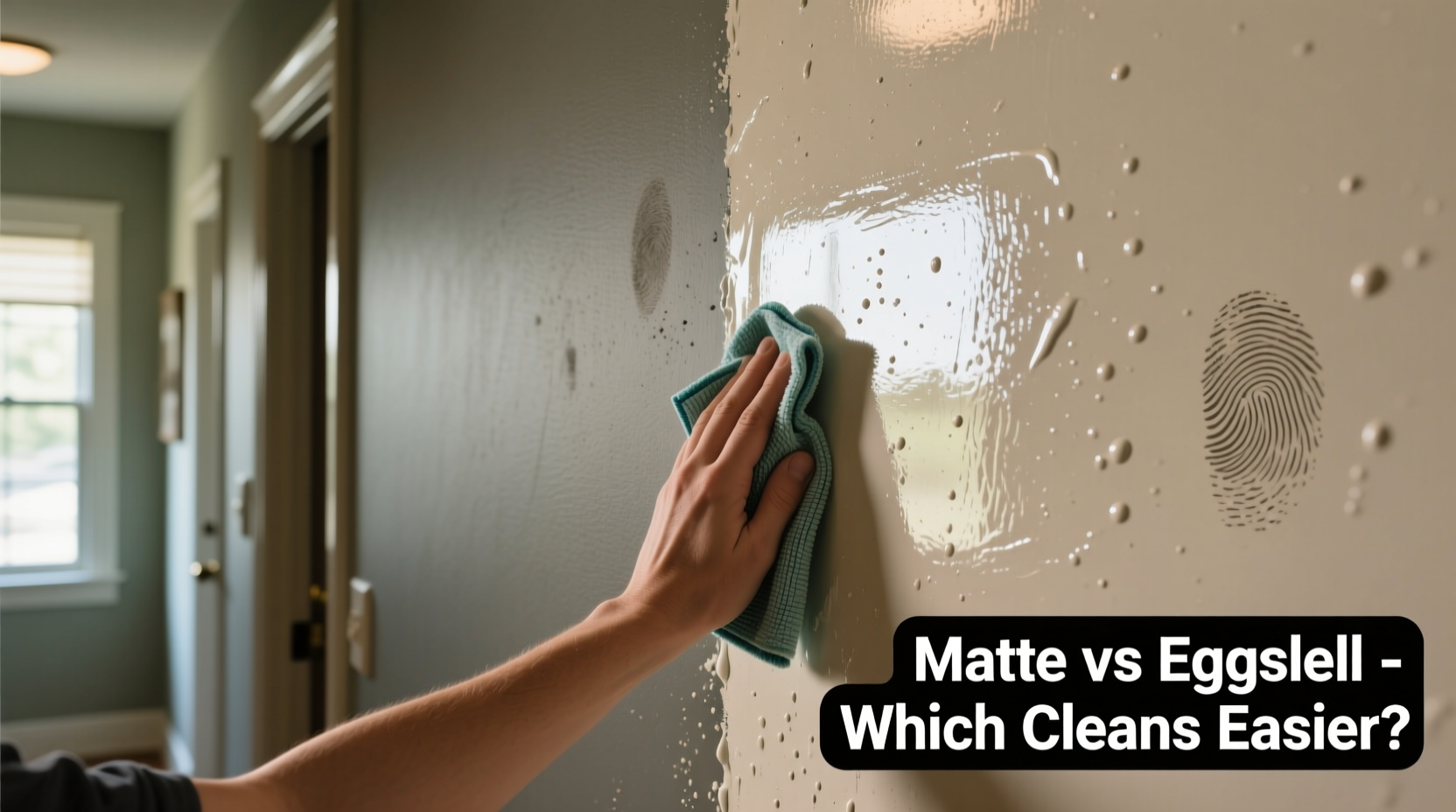 matte paint vs eggshell finish which is easier to wipe clean in hallways