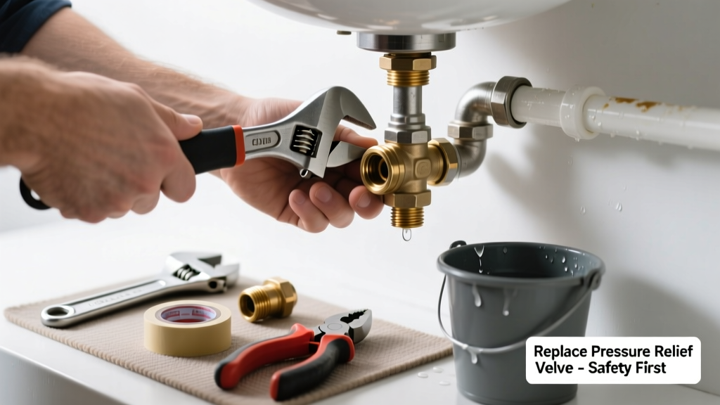 Replace Leaking Water Heater Pressure Relief Valve