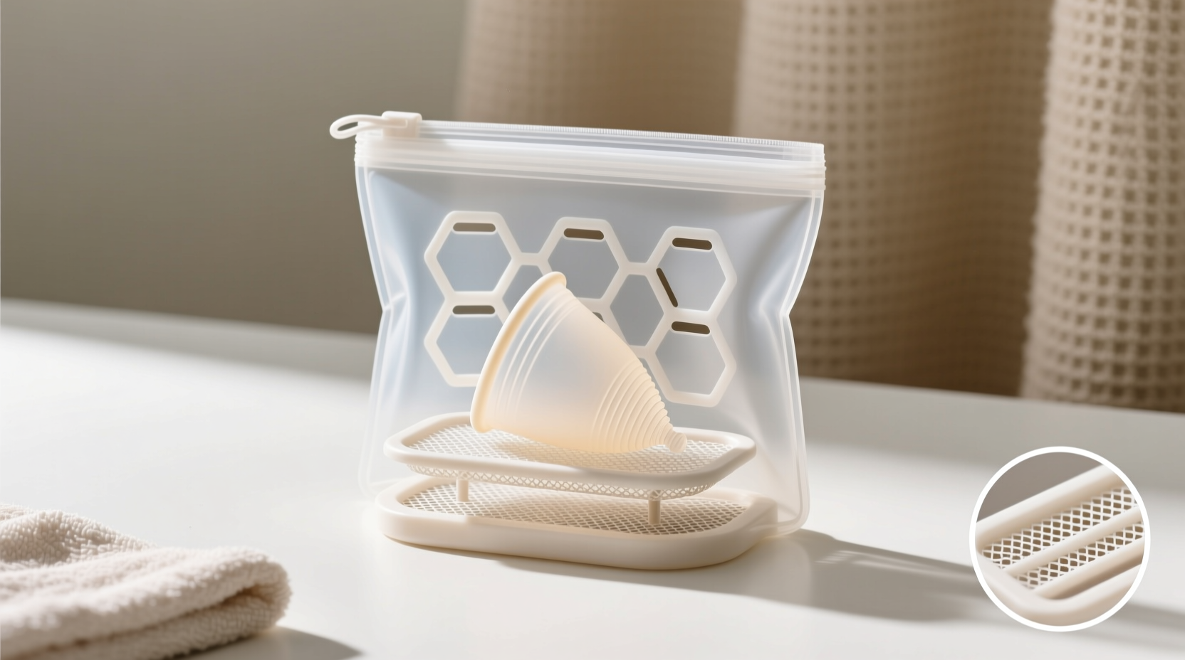 how to clean a menstrual cup pouch without trapping moisture