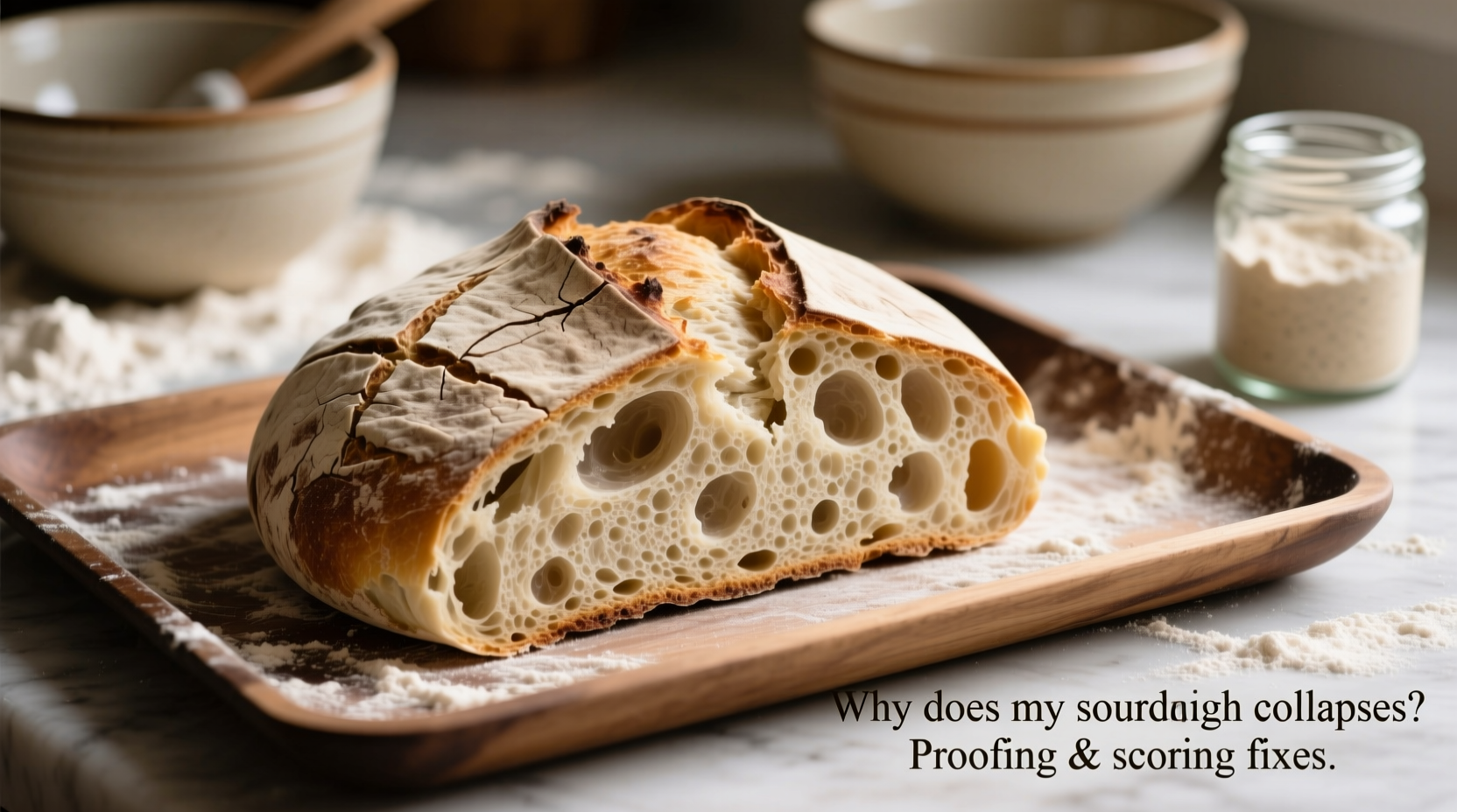 why does my sourdough loaf collapse in the oven scoring and proofing fixes