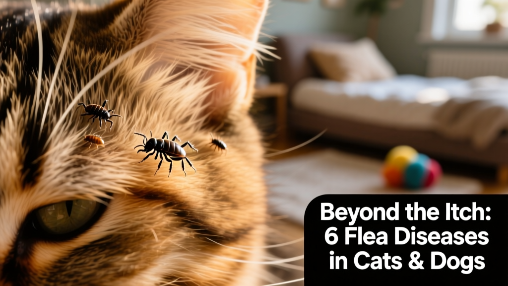 Close-up of fleas on a cat's fur, highlighting how tiny and hard to spot they can be