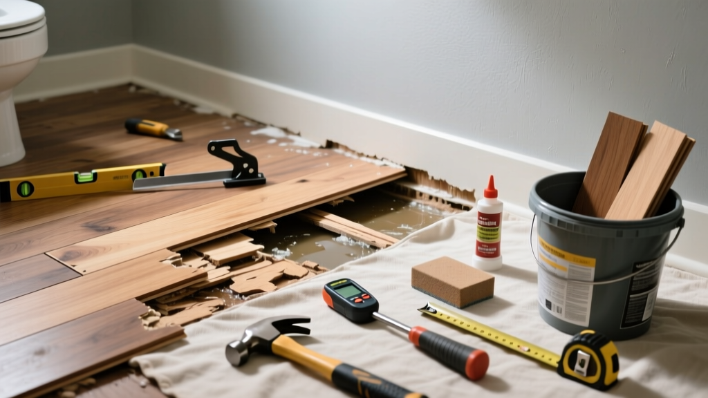 Fixing Hardwood Floor Water Damage in the Bathroom