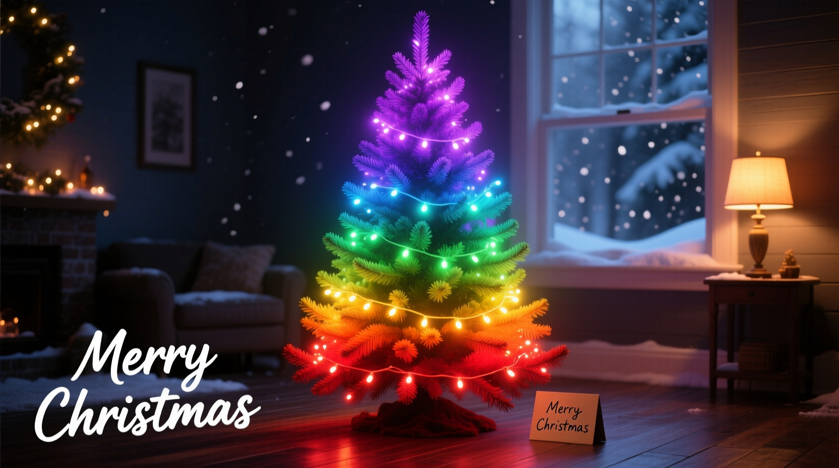 how to create a rainbow gradient on a christmas tree with colored lights