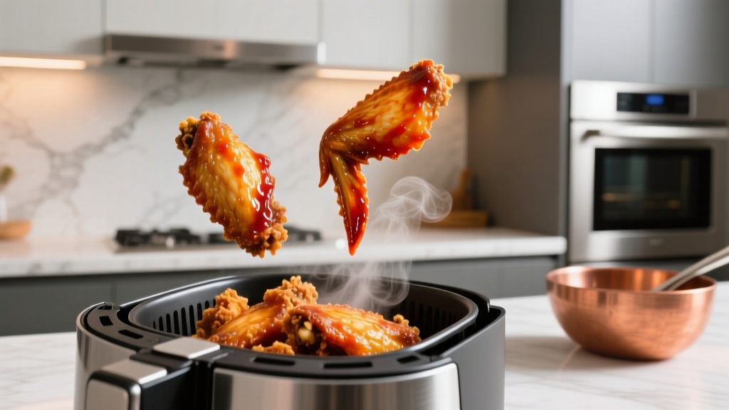 Crispy Frozen Buffalo Wings in the Air Fryer