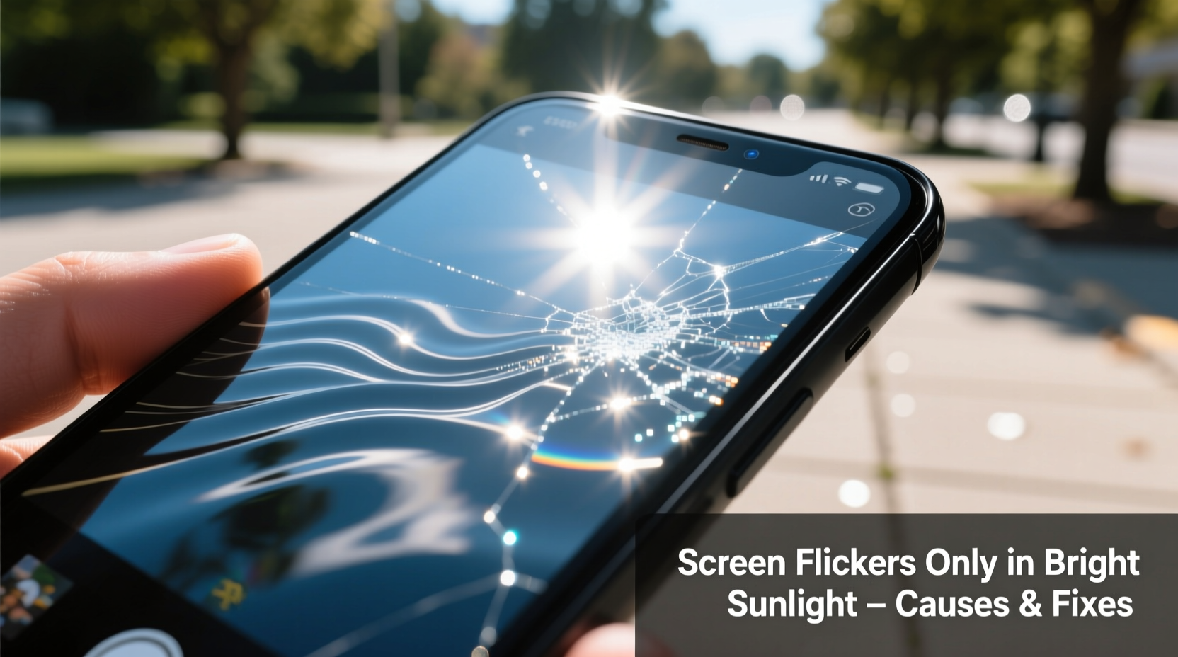 why is my phone screen flickering only in bright sunlight and how to stop it