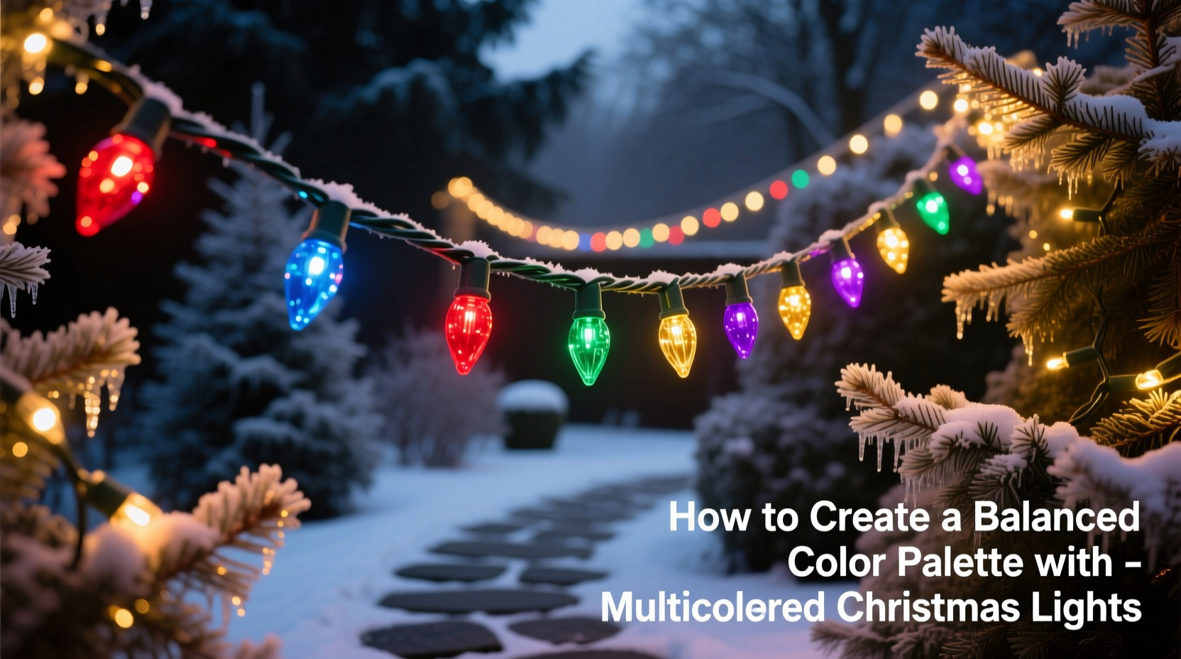 how to create a balanced color palette with multicolored christmas lights