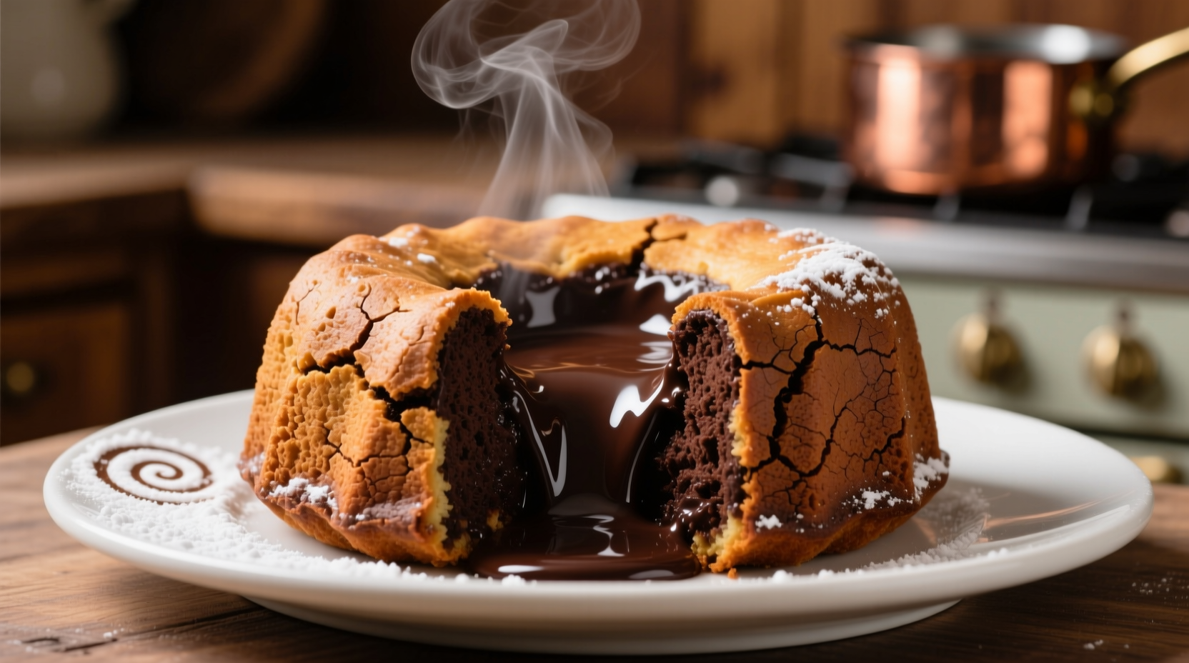 Perfect chocolate lava cake with molten center