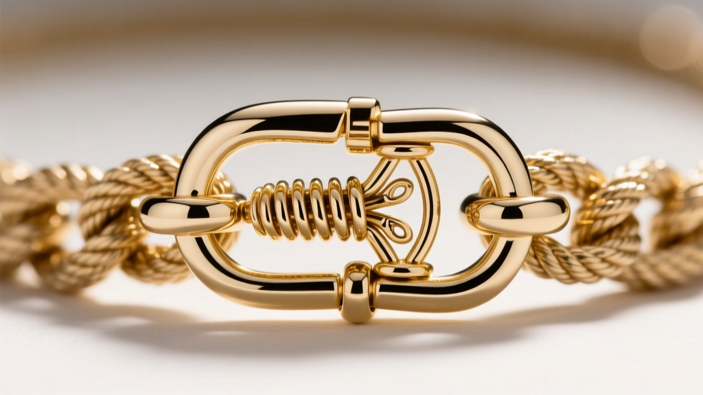 Close-up of a heavy 14k white gold lobster clasp on a thick rope chain, showing the spring mechanism and soldered jump ring.