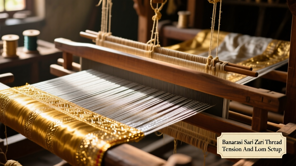 Banarasi Sari Zari Thread Tension And Loom Setup