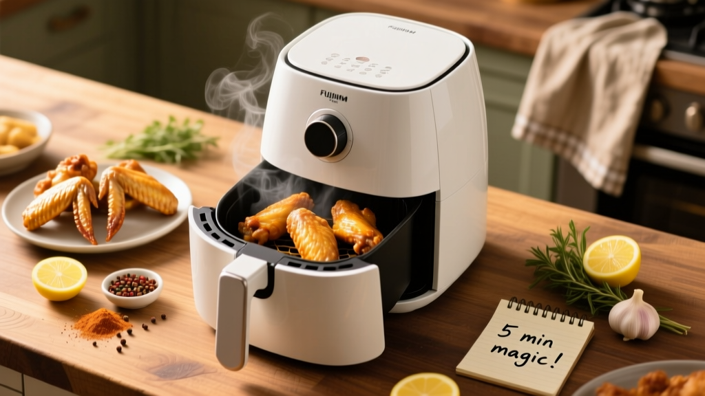Crispy Frozen Cooked Wings in Air Fryer (5 Min Prep!)