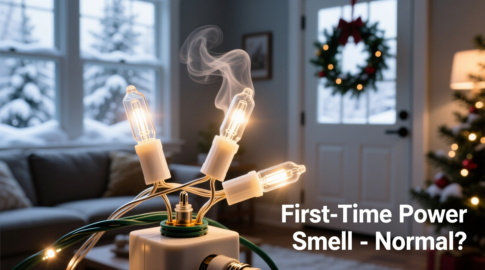 why do some christmas lights smell when first plugged in