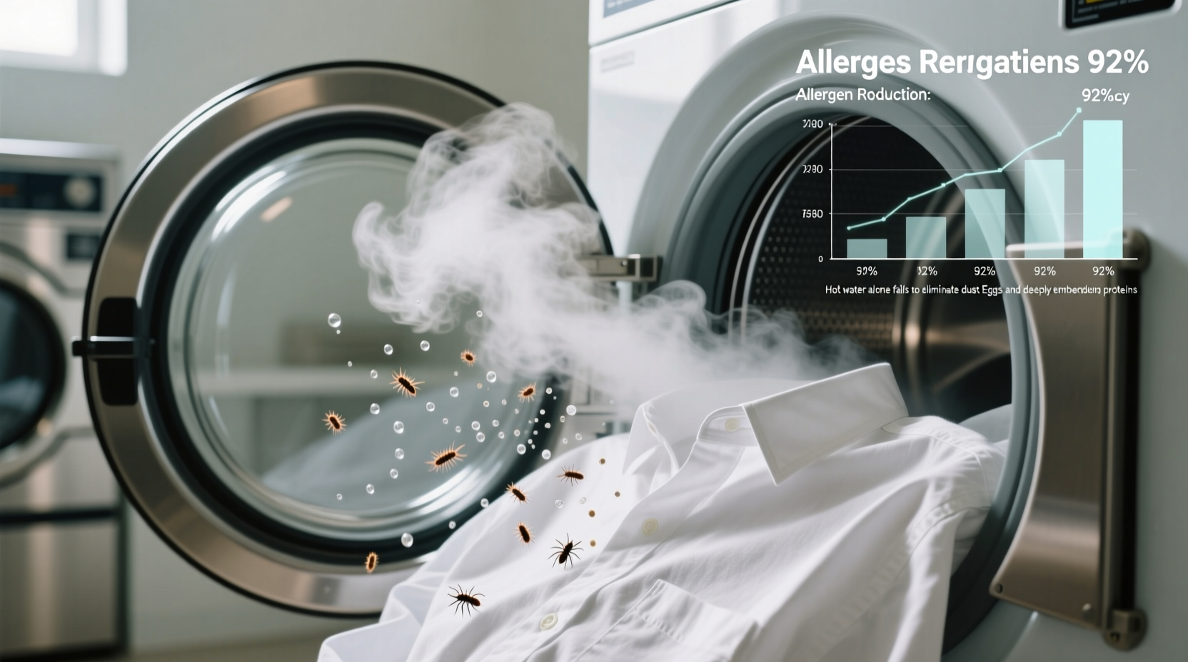 steam vs hot water laundry for allergy relief
