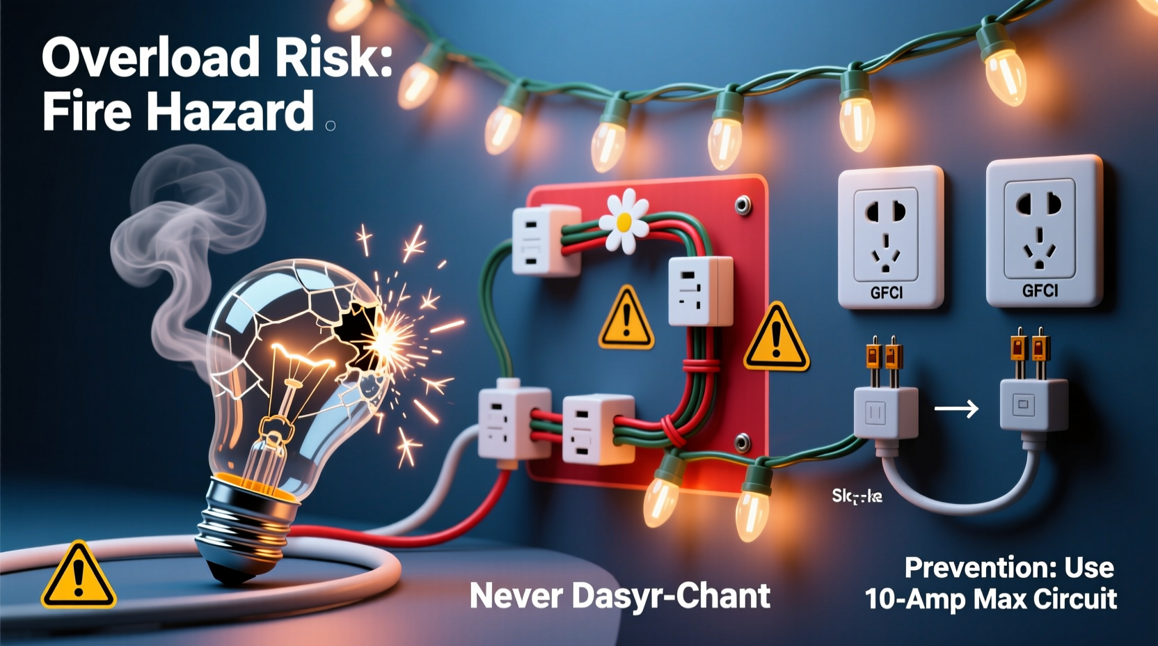 what happens if you overload a christmas light circuit risks and prevention