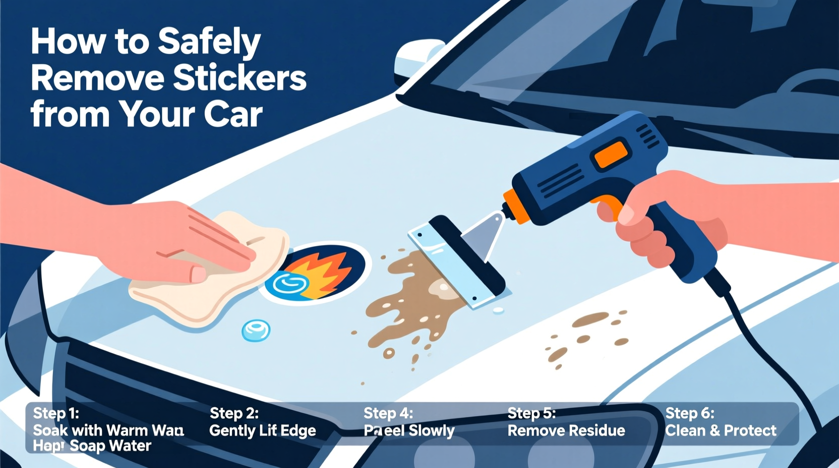 how to take stickers off car