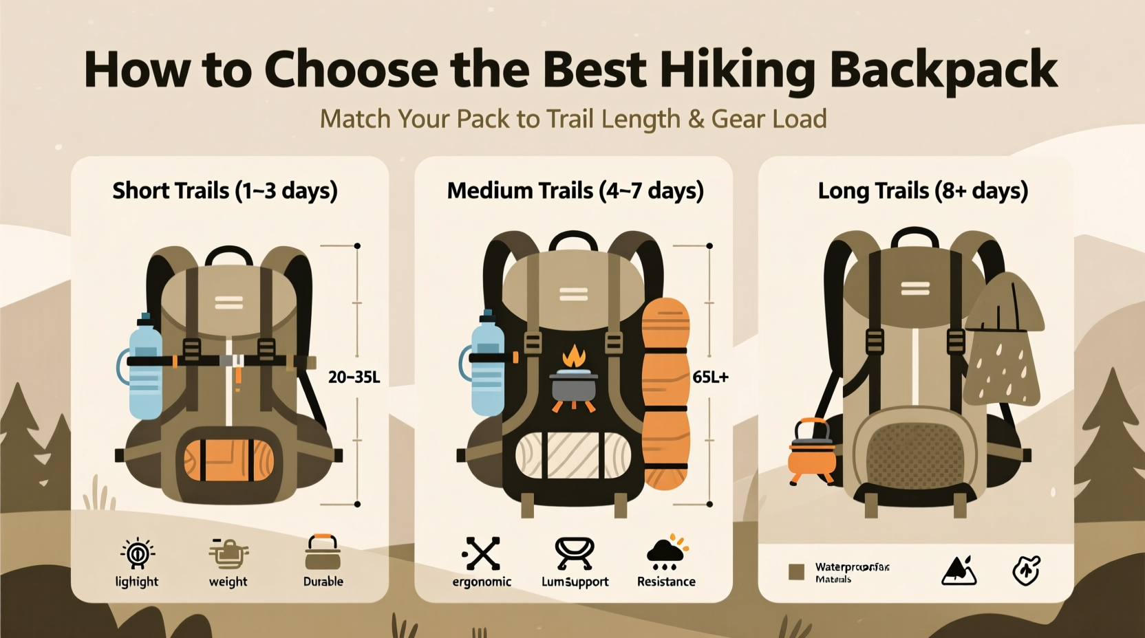 how to choose the best hiking backpack based on trail length and gear