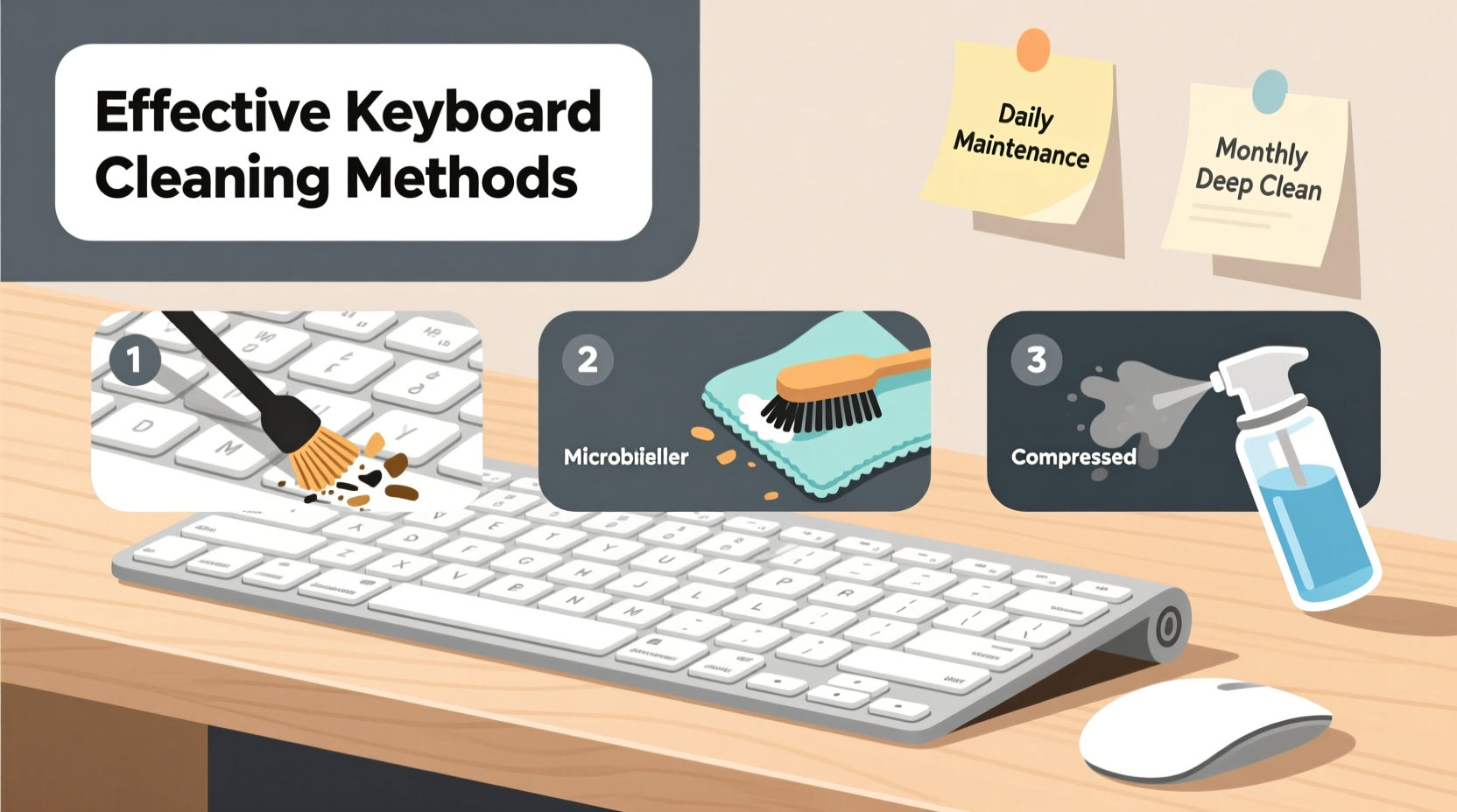how to clean keyboard without removing keys effective methods for home and office use
