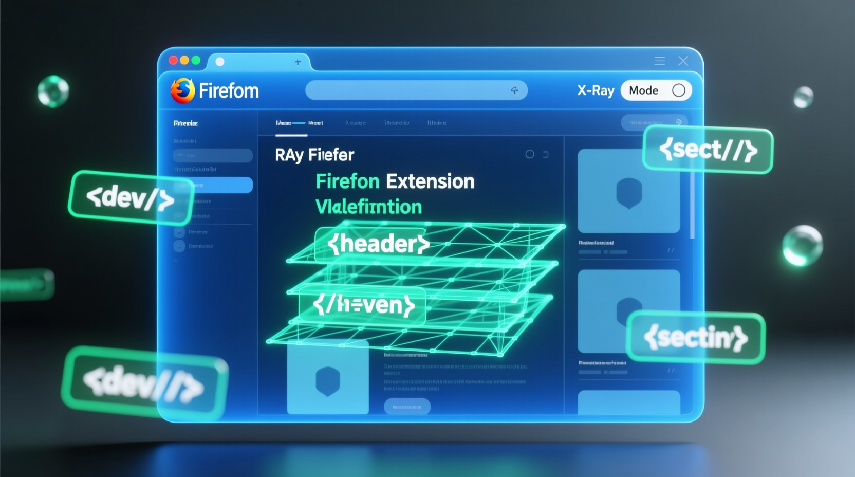 x ray firefox extension shows html tags