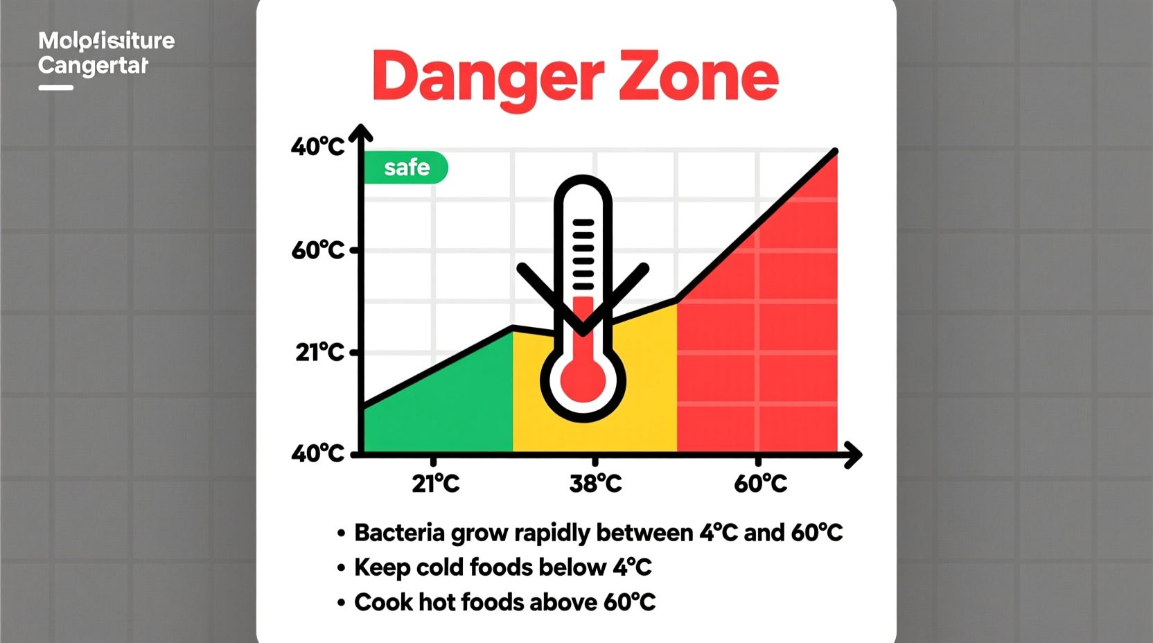 TCS food safety temperature danger zone chart