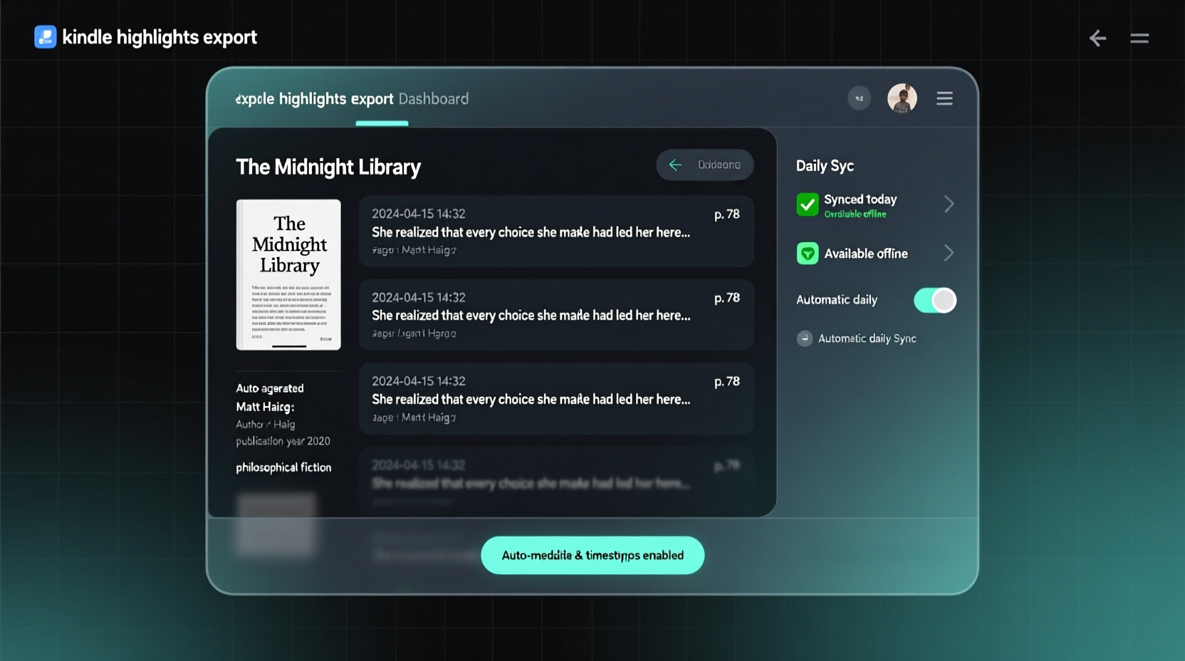 Kindle to Notion Export with Auto-Metadata