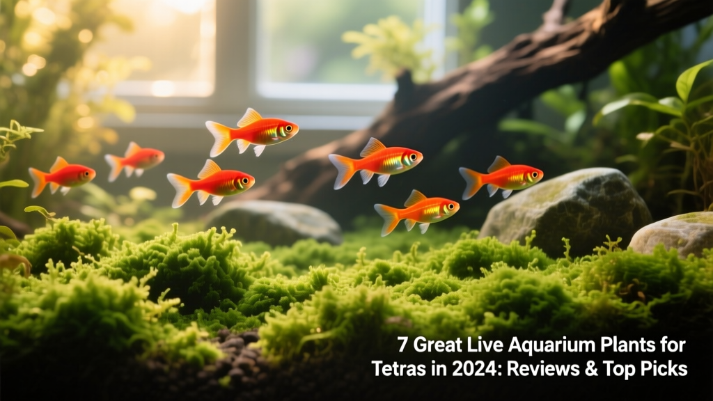 Java Moss carpet covering the front third of an aquascape, with ember tetras swimming above