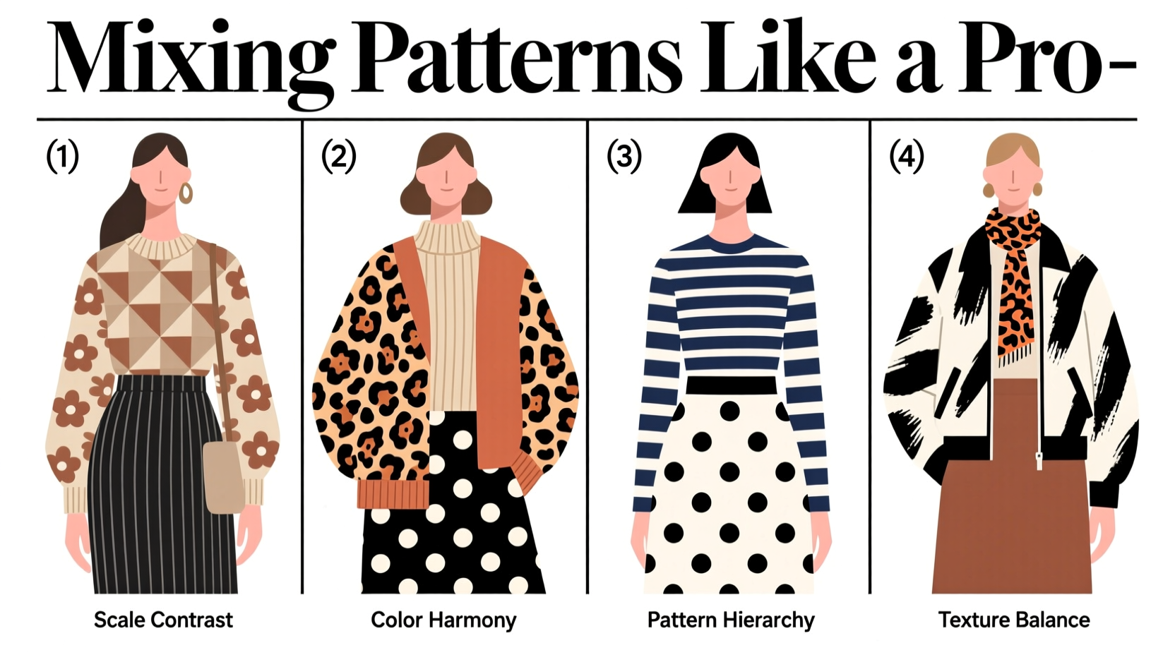 how to mix patterns in outfits without looking chaotic a style cheat sheet