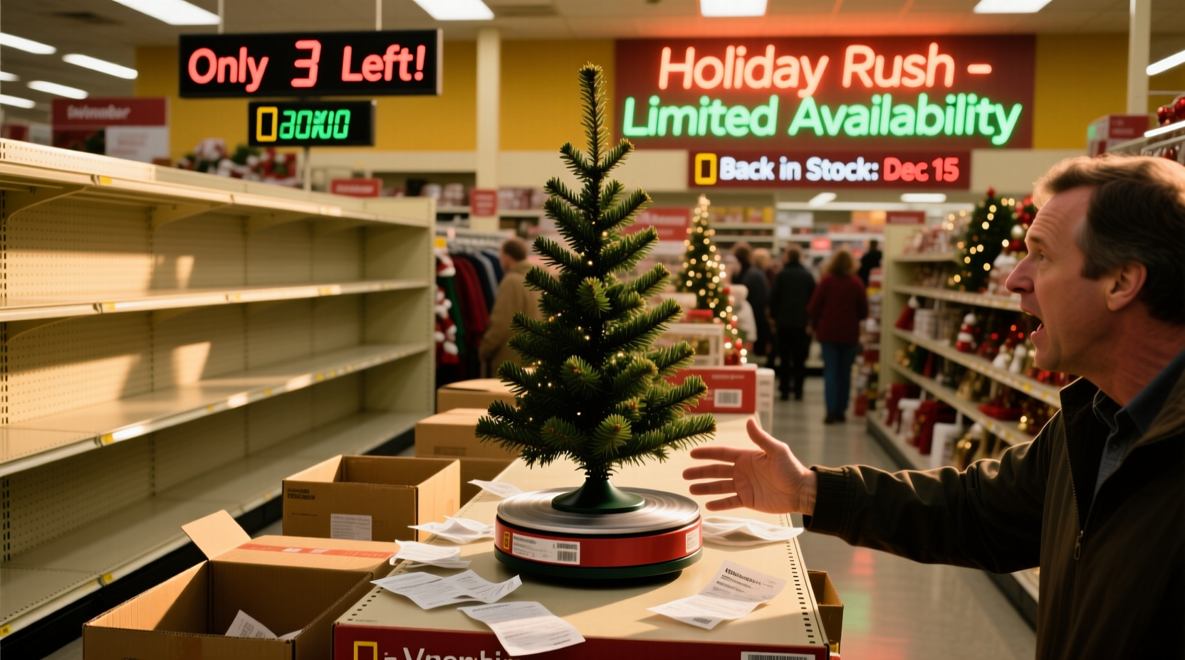 why are rotating christmas tree bases sold out every november