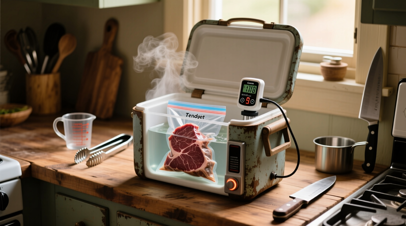 use a cooler to cook your meat sous vide on the cheap