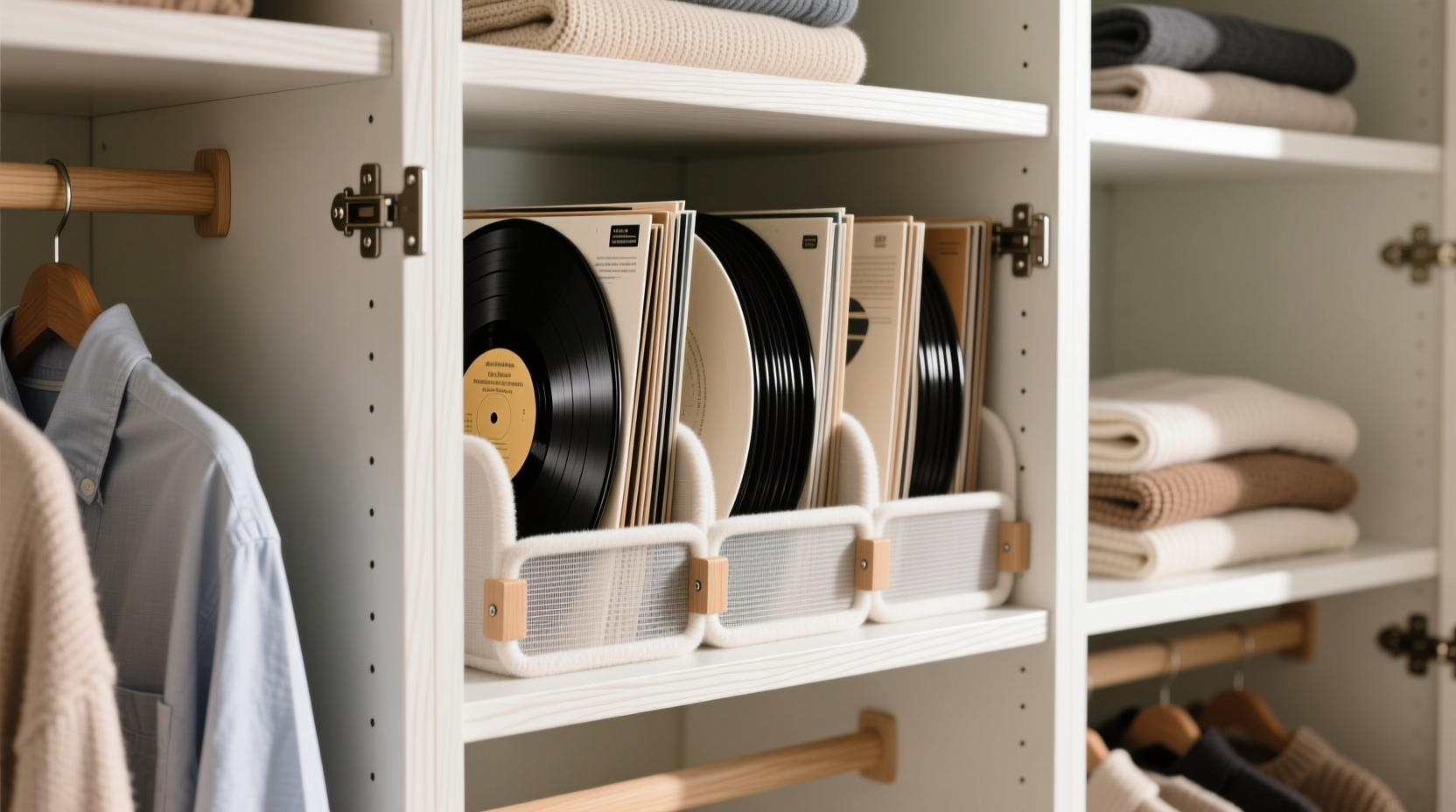 closet organization tips for vinyl records