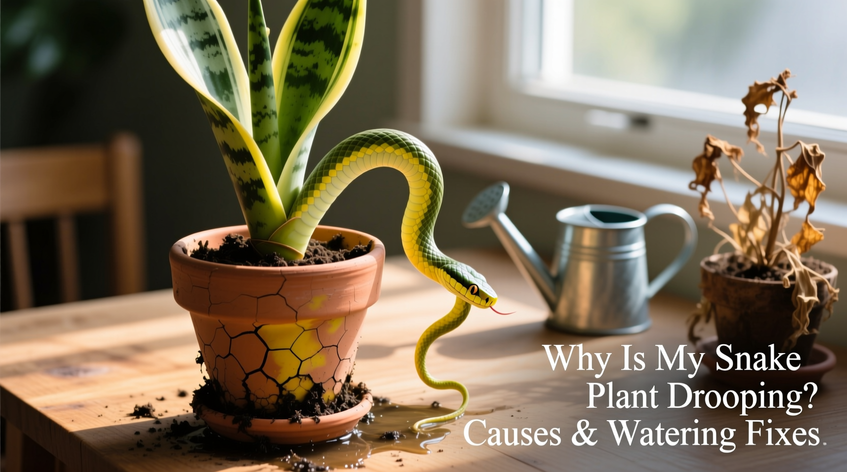 why is my snake plant drooping causes and watering fixes