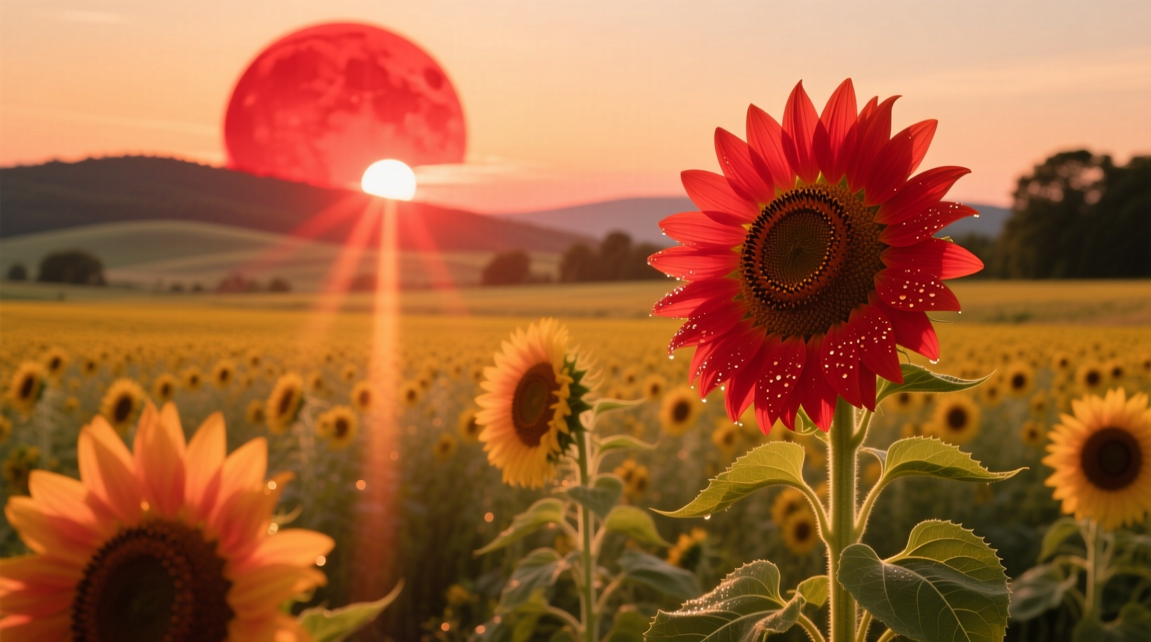 red full sun flowers
