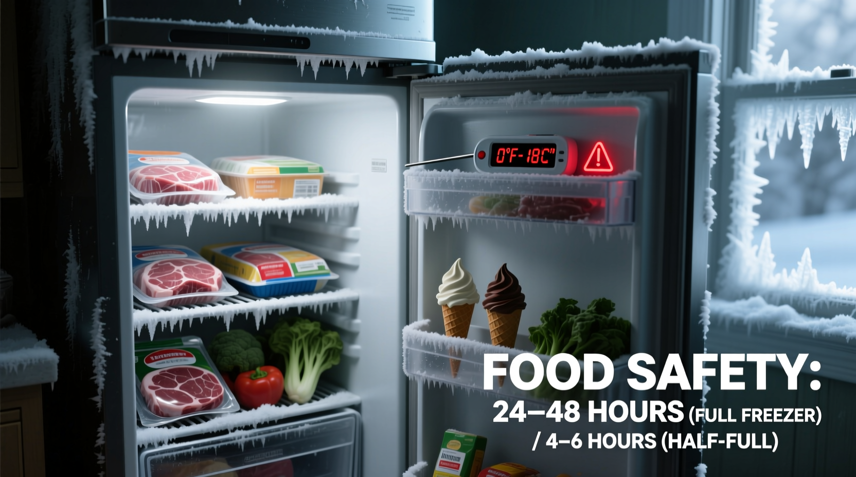 how long will food last in freezer without power