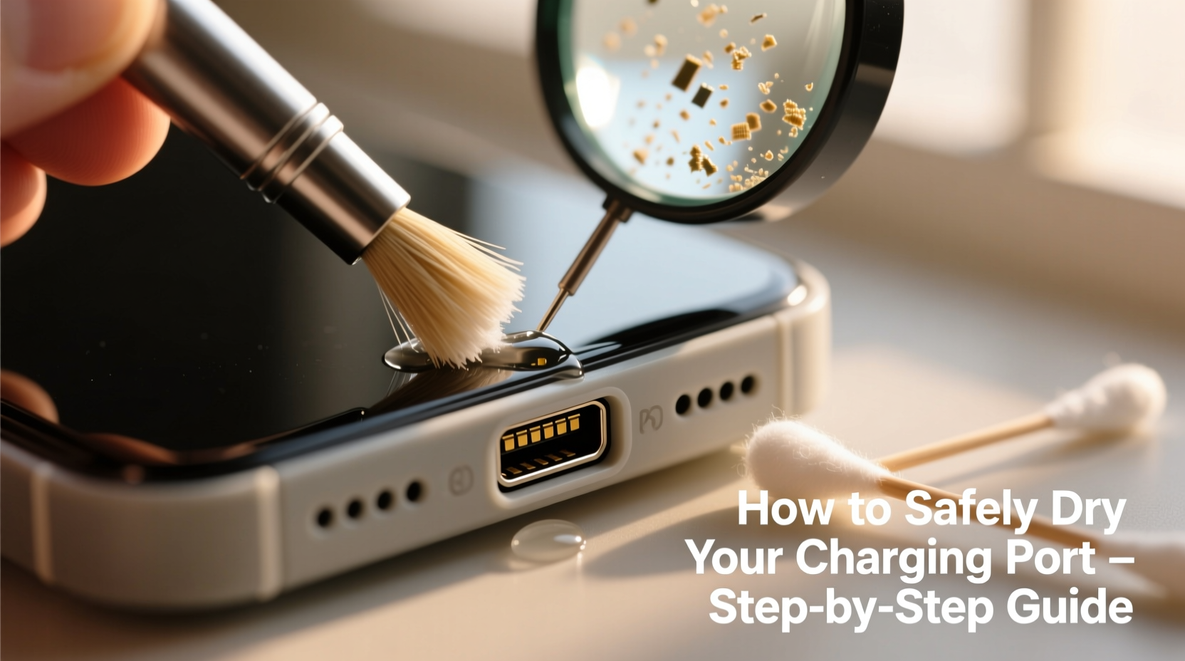 how to get moisture out of a charging port without damaging the phone