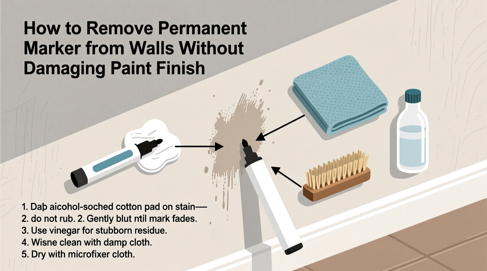 how to remove permanent marker from walls without damaging paint finish